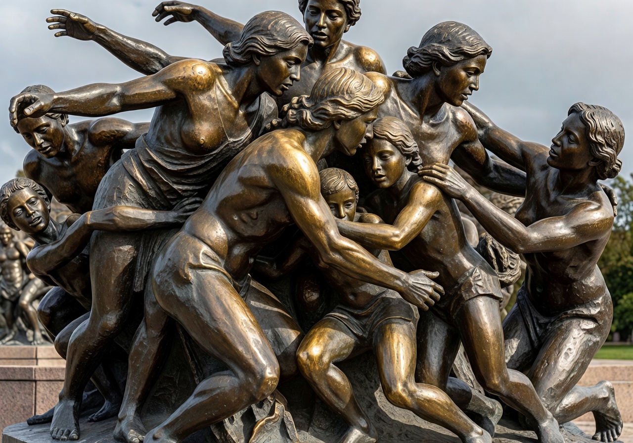 Vigeland Sculpture Park in Oslo featuring granite and bronze sculptures in a landscaped setting