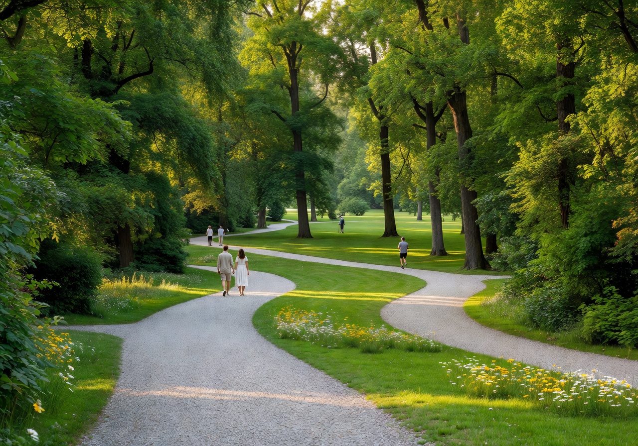 Walking paths through the lush greenery of Frogner Park